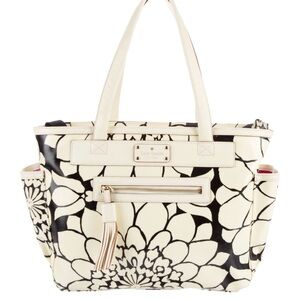 Kate Spade Black and Cream Floral Tote